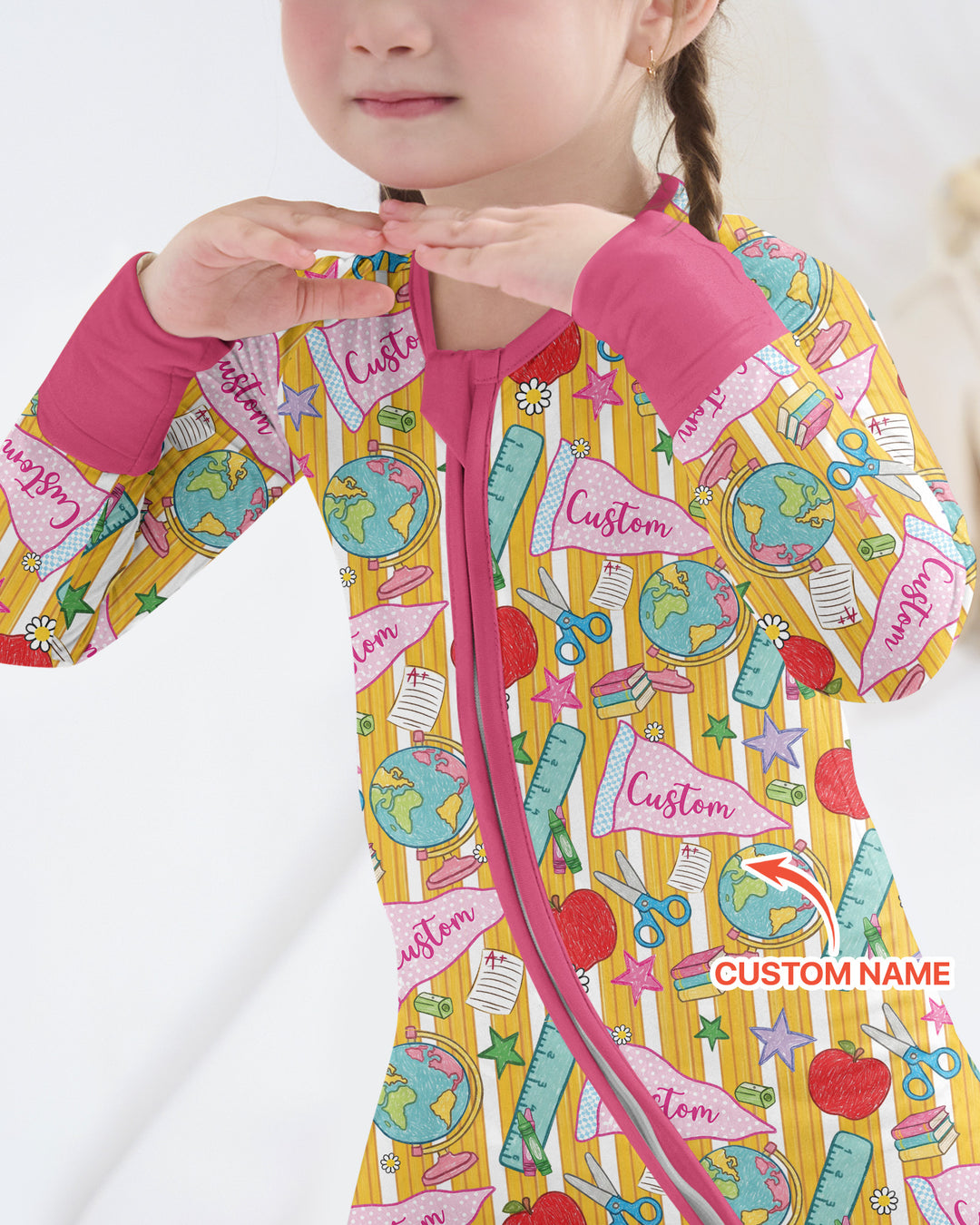 Custom Back To School Pennant Bamboo Convertible Zippy
