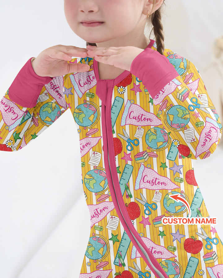 Custom Back To School Pennant Bamboo Convertible Zippy