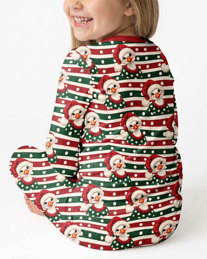 Santa Duck Bamboo Two Piece Long Sleeve Pajama Set