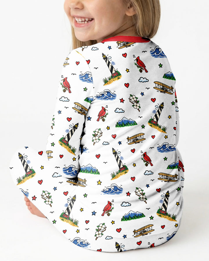Someone in North Carolina Loves Me Bamboo Two Piece Long Sleeve Pajama Set