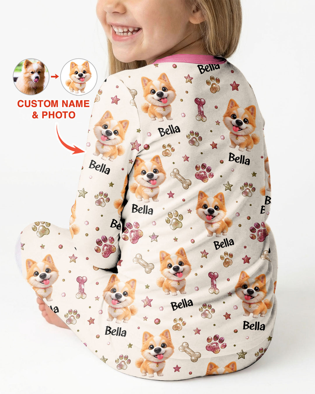 Little Cute Dogs Bamboo Two Piece Long Sleeve Pajama Set