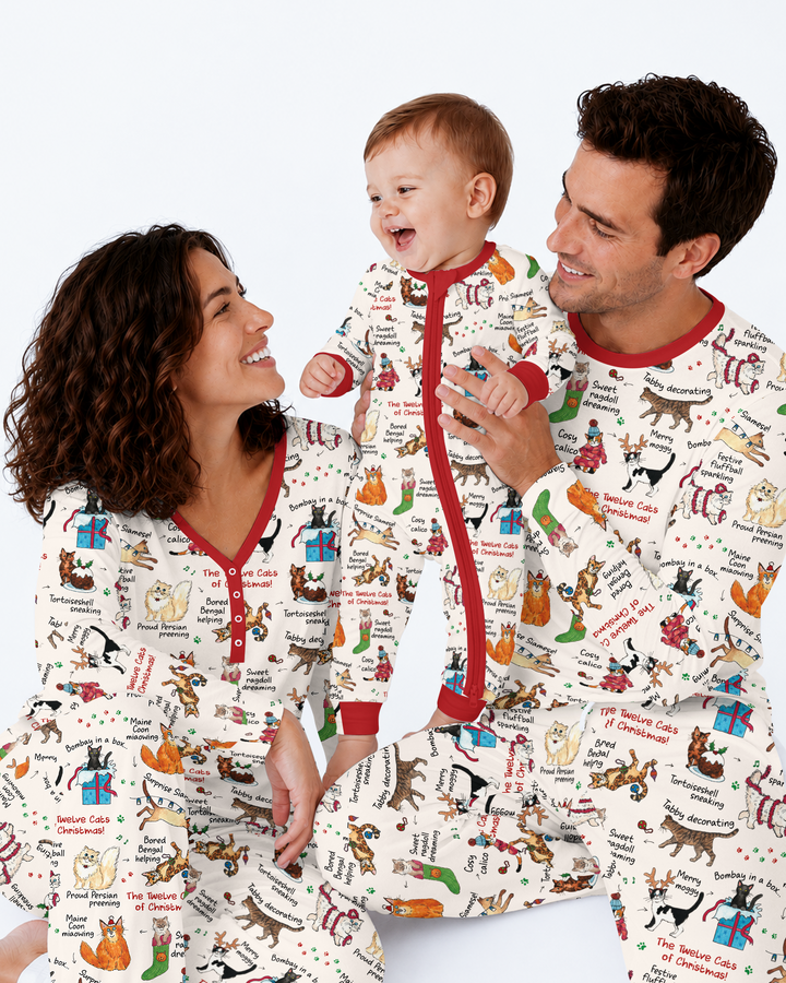 The 12 Cats of Christmas Bamboo Men's Pajama Set