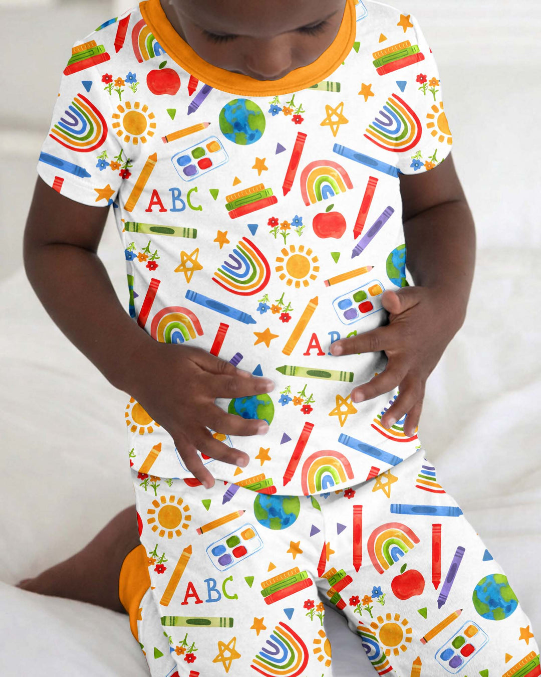 School Scribbles Bamboo Two Piece Short Sleeve Pajama Set