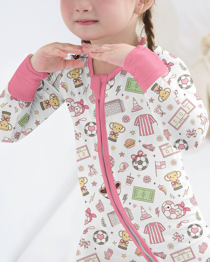 Pink Girly Soccer Coquette Bamboo Convertible Zippy