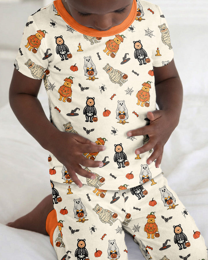 Retro Trick Or Treat Bamboo Two Piece Short Sleeve Pajama Set