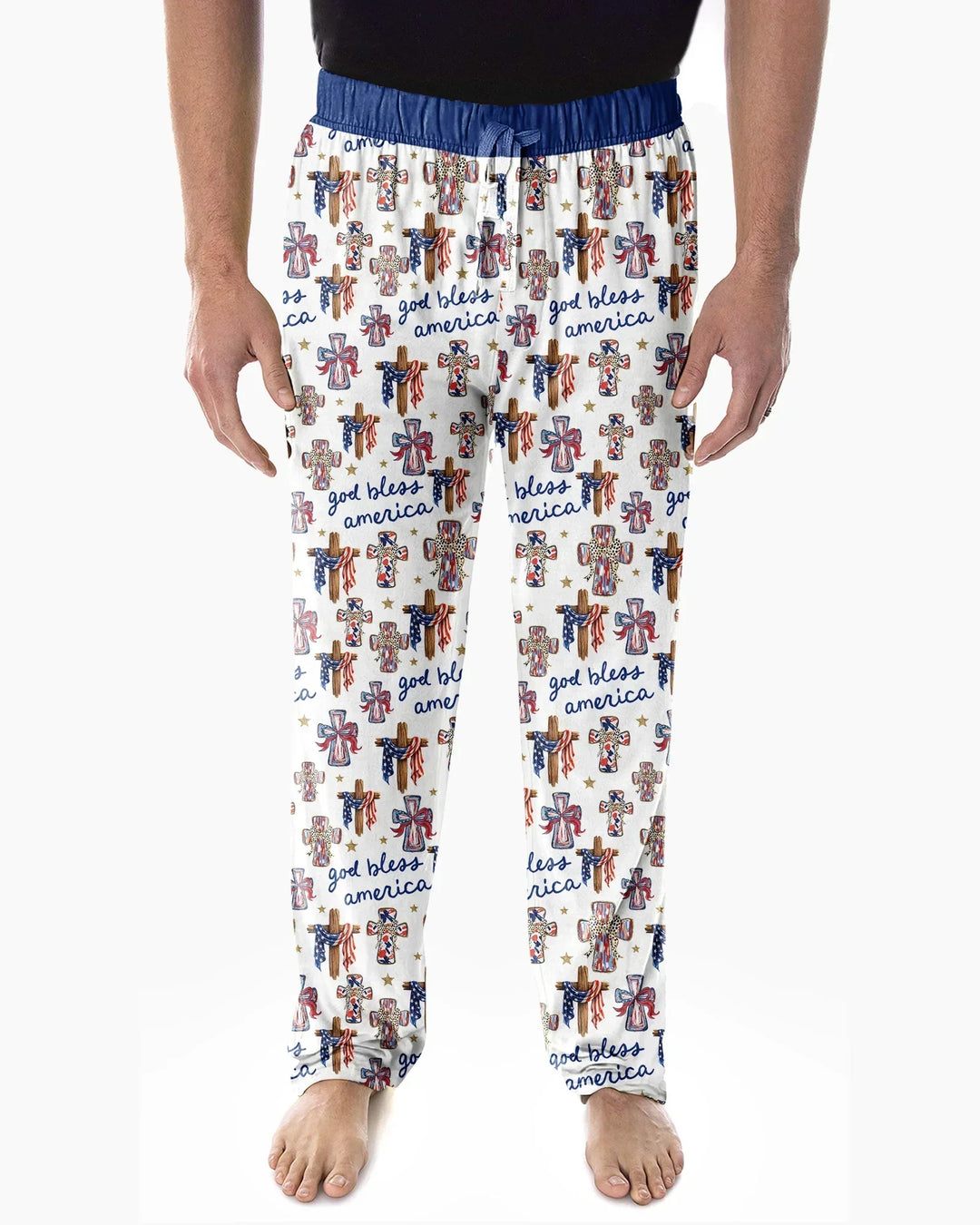 God Bless America Family Matching Bamboo Men's Pajama Set