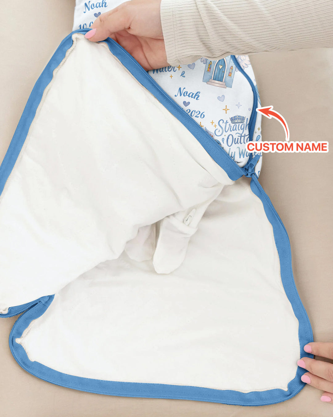 Custom Name Baptism Christening Straight Outta Holy Water Bamboo Sleep Bag