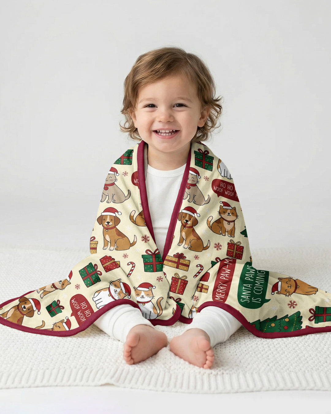 Merry Paws Christmas Bamboo Blanket
