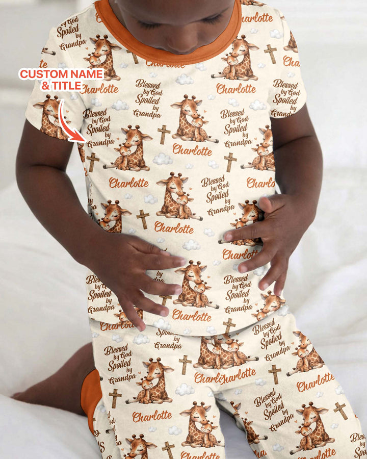 CUSTOM Template Bamboo Two Piece Short Sleeve Pyjamas Set