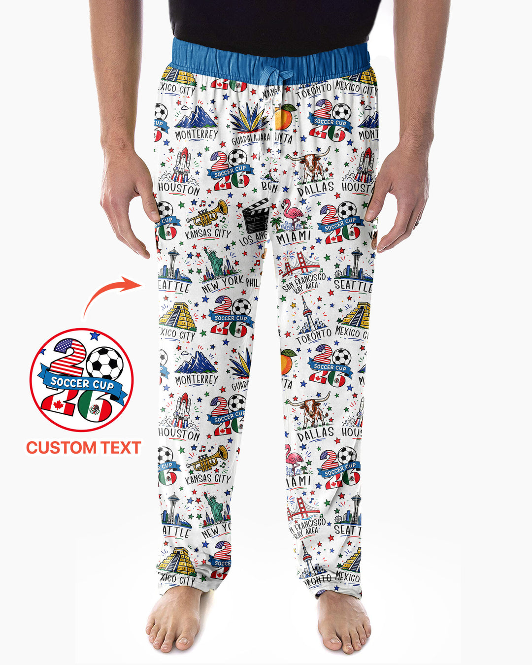 2026 Soccer Cup Host Citties Bamboo Men's Pajama Set