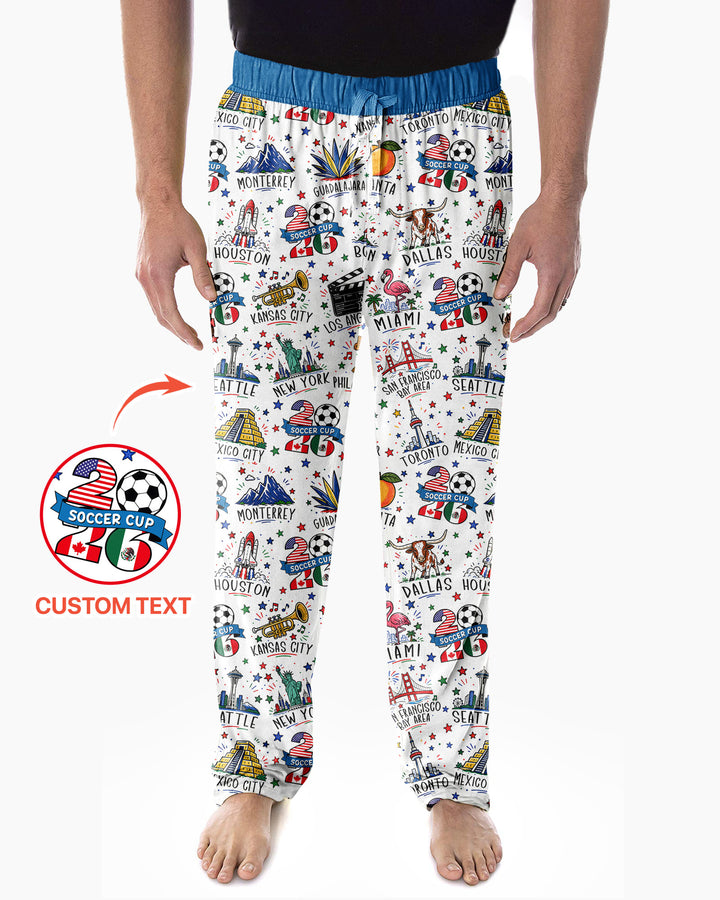 2026 Soccer Cup Host Citties Bamboo Men's Pajama Set