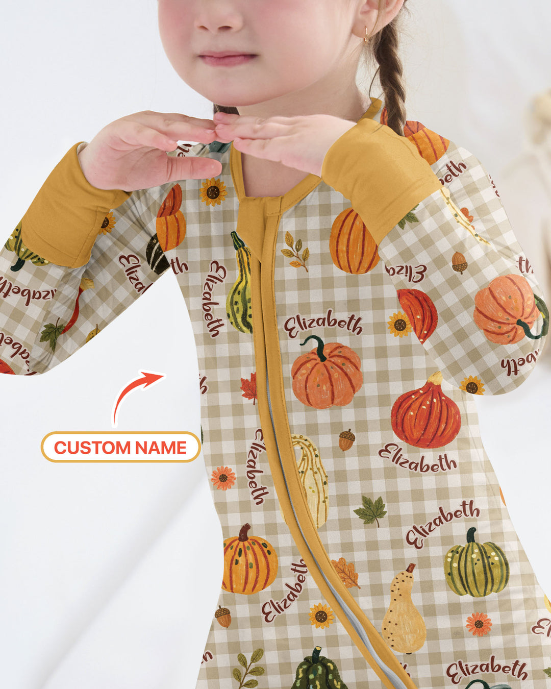 Pumpkin Patch Custom Name Bamboo Convertible Zippy