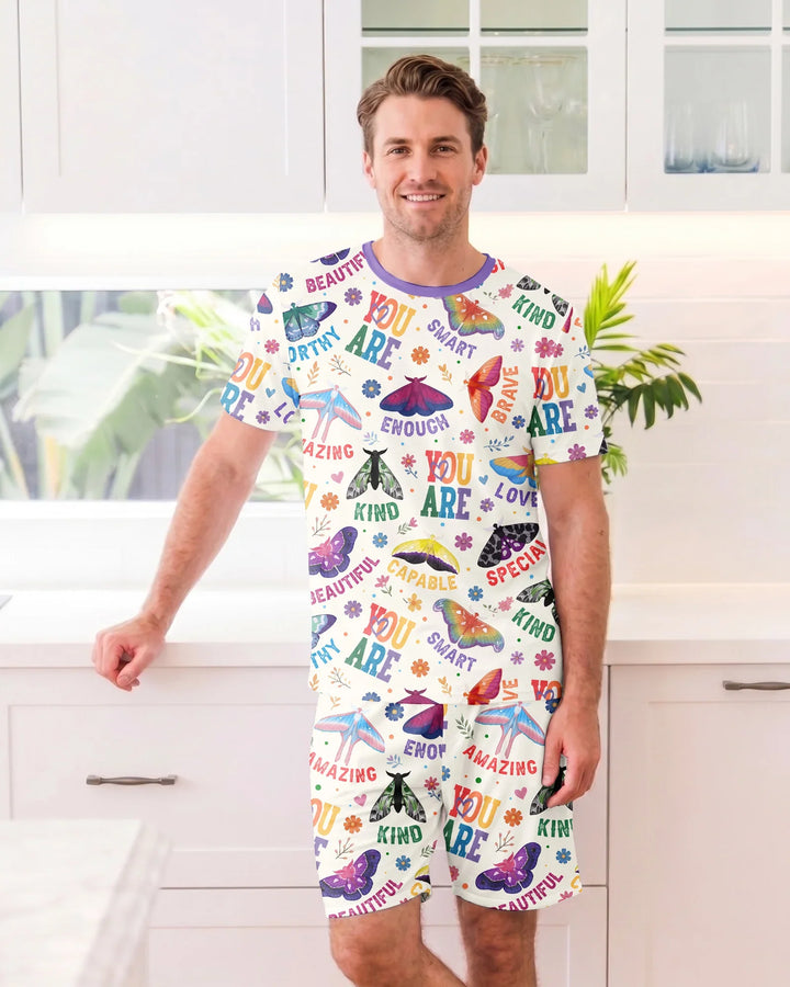 Proud Wings Family Matching Bamboo Men Short Sleeve Short Pajama Set