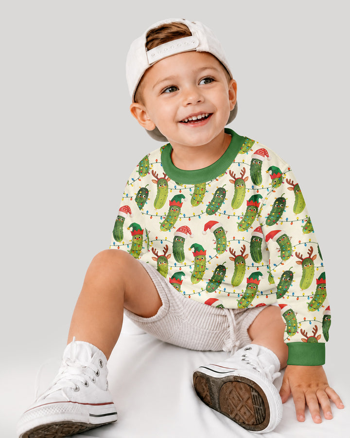 Cheerful Christmas Pickle Bamboo Crewneck Sweatshirt