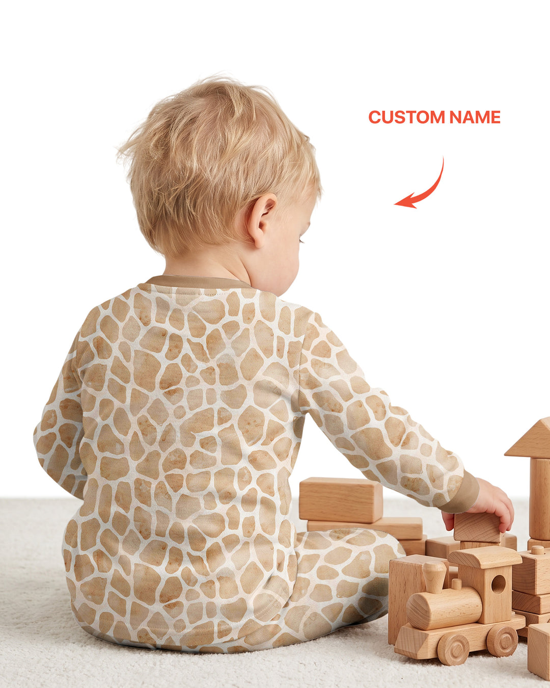 Personalized You Bet Giraffe I'm Cute Bamboo Two Piece Long Sleeve Pajama Set