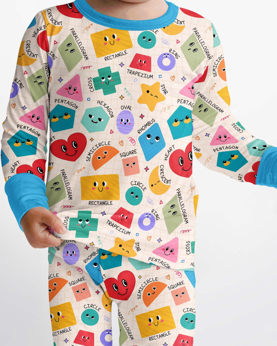Happy Shape Squad Family Matching Bamboo Two Piece Long Sleeve Pajama Set