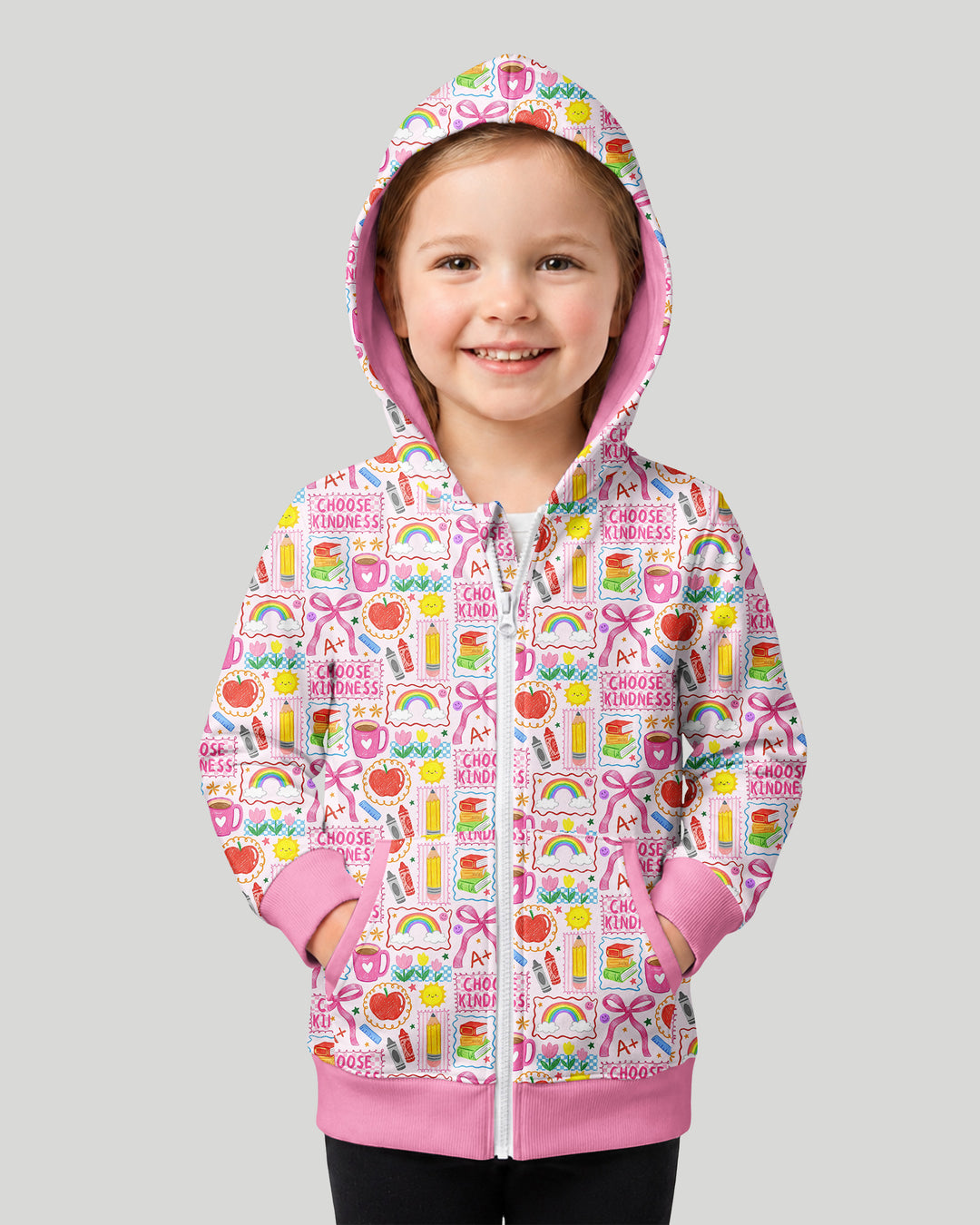 Kindness School Girl Bamboo Zip Hoodie
