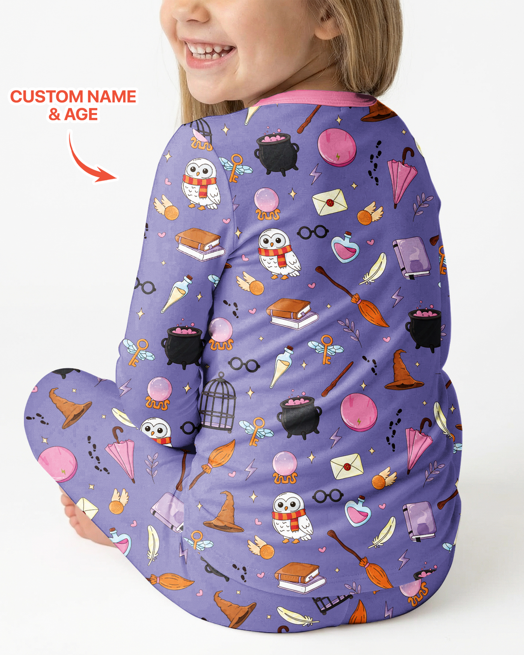 Personalized Birthday Wizard  Bamboo Two Piece Long Sleeve Pajama Set