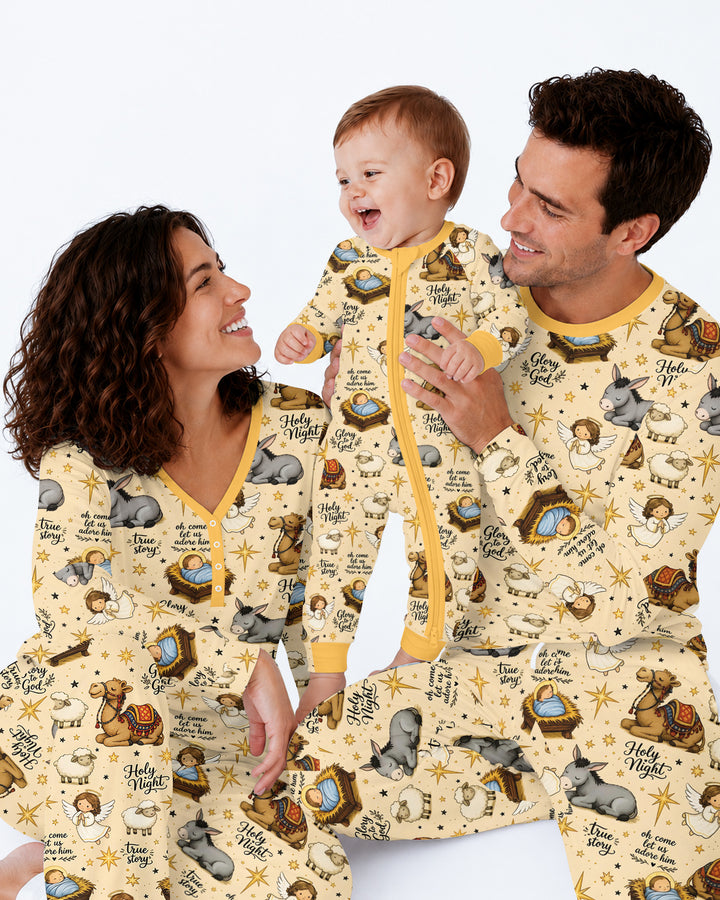 Nativity Christmas Holy Night Bamboo Men's Pajama Set