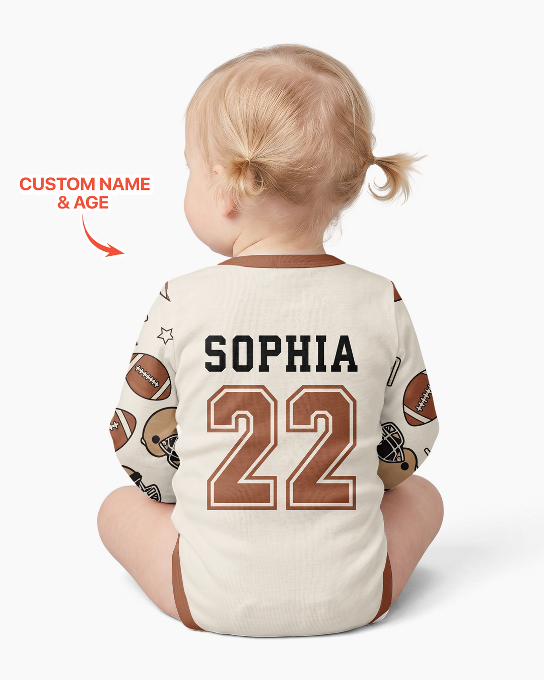 Personalized Football Brother's Biggest Fan Bamboo Bodysuit