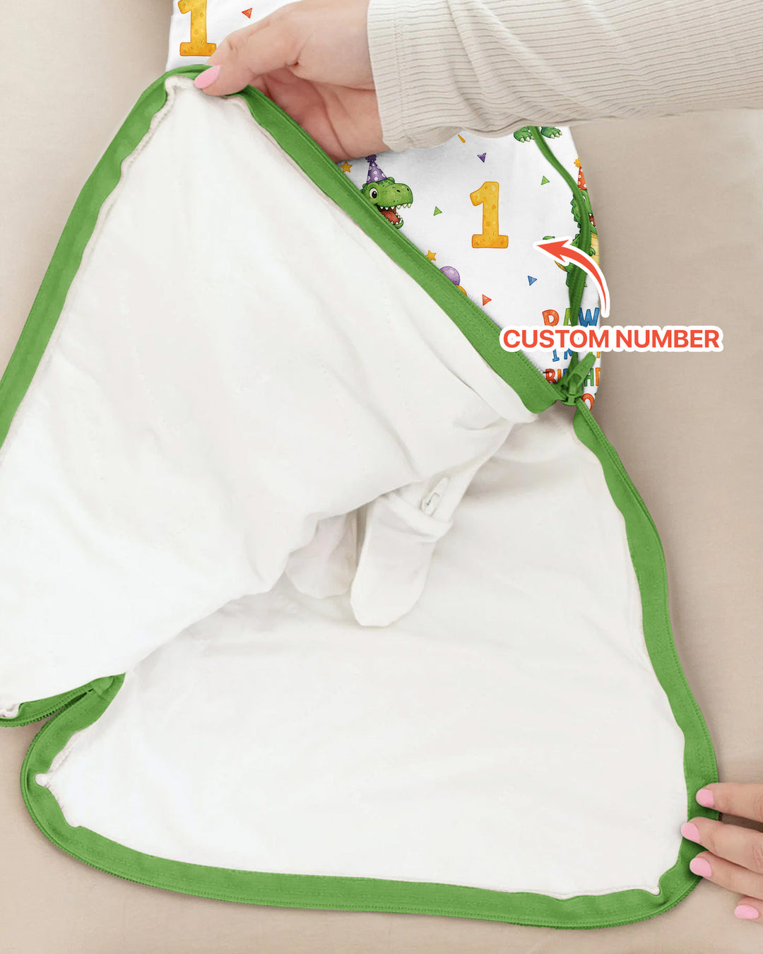 Personalized Dinosaur Birthday Boy Bamboo Sleep Bag