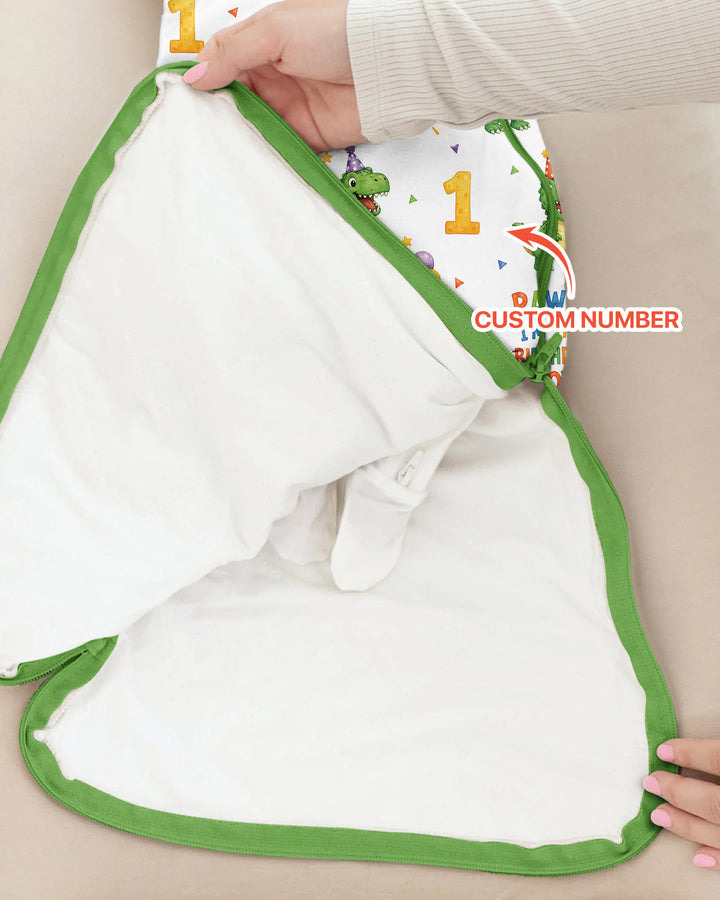 Personalized Dinosaur Birthday Boy Bamboo Sleep Bag