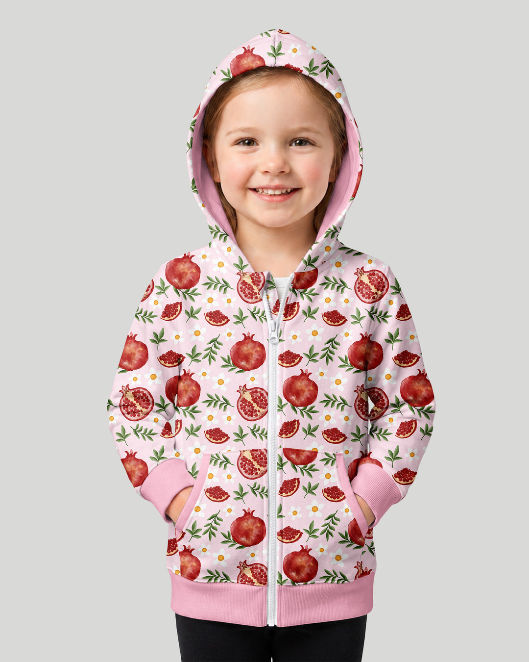 Pomegranate Garden Joy Family Matching Bamboo Zip Hoodie