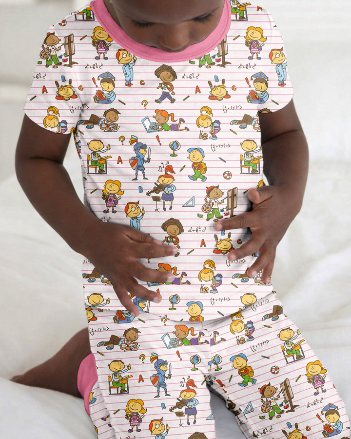 School Days Adventure Bamboo Two Piece Short Sleeve Pajama Set