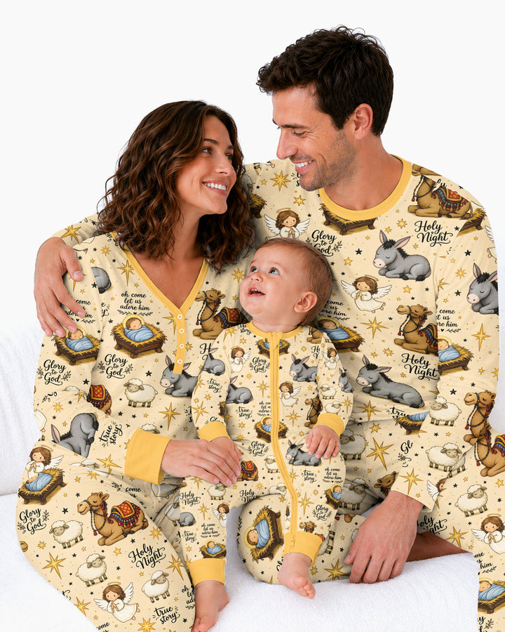 Nativity Christmas Holy Night Bamboo Women Pajama Set