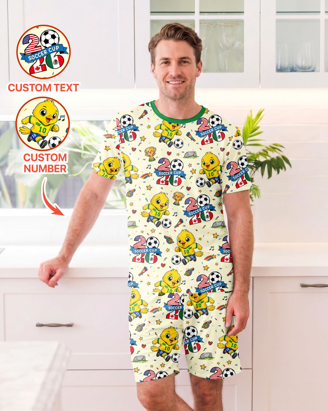 We Are The Champions Soccer Cup 2026 Bamboo Men Short Sleeve Short Pajama Set