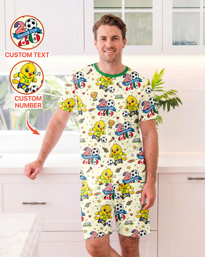 We Are The Champions Soccer Cup 2026 Bamboo Men Short Sleeve Short Pajama Set
