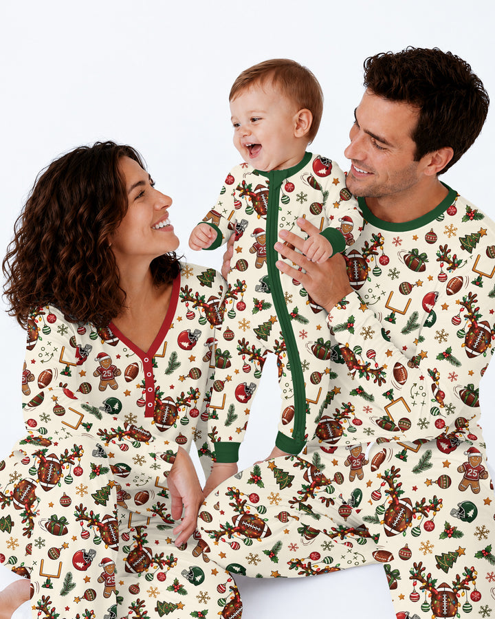 Football Christmas Merry Kickmas Bamboo Men's Pajama Set