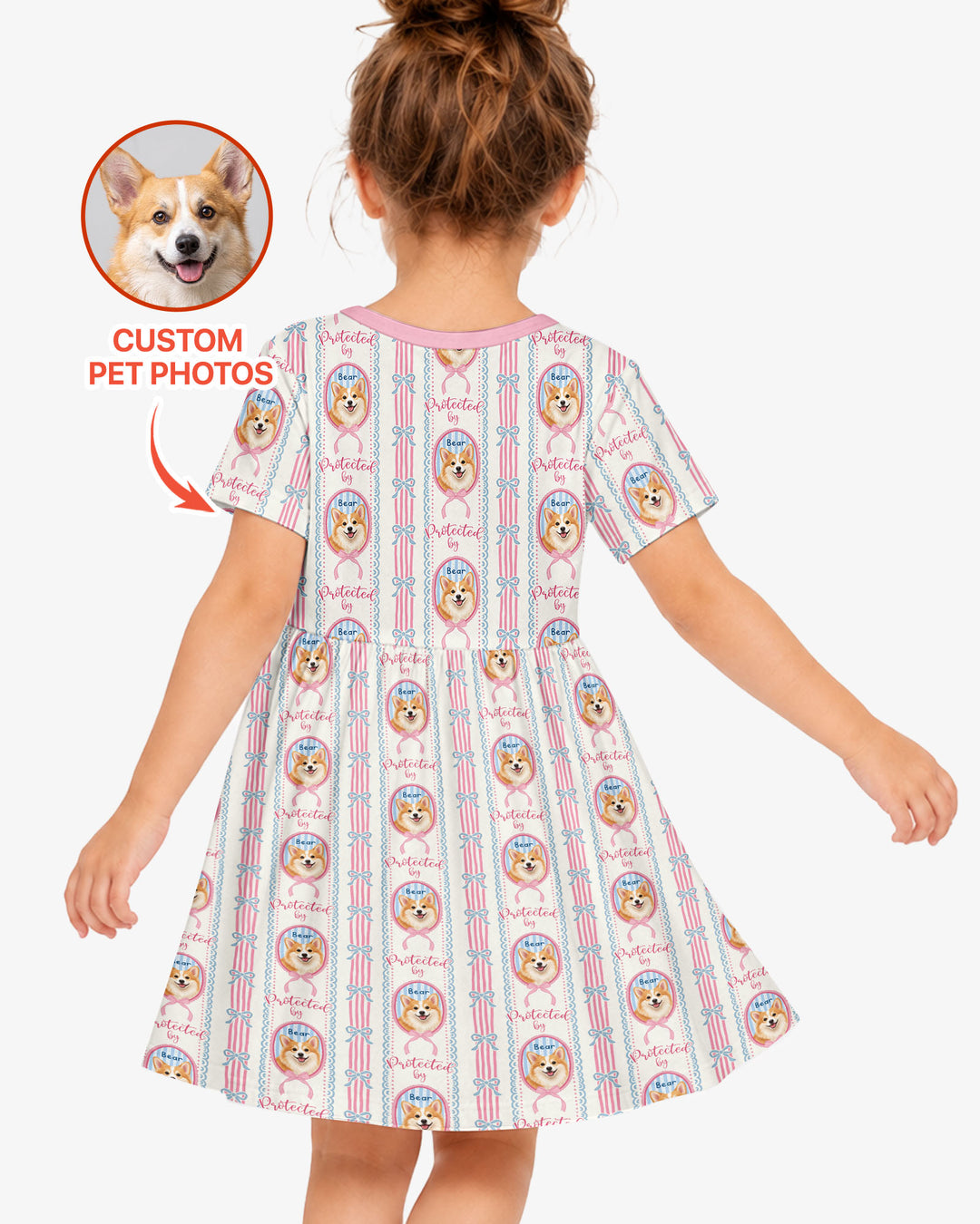 Custom Coquette Pet Photo Little Protector Bamboo Twirl Dress