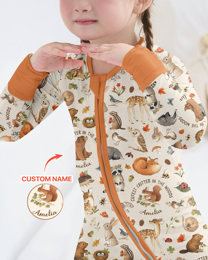 Cutest Critter In The Woods Custom Name Bamboo Convertible Zippy
