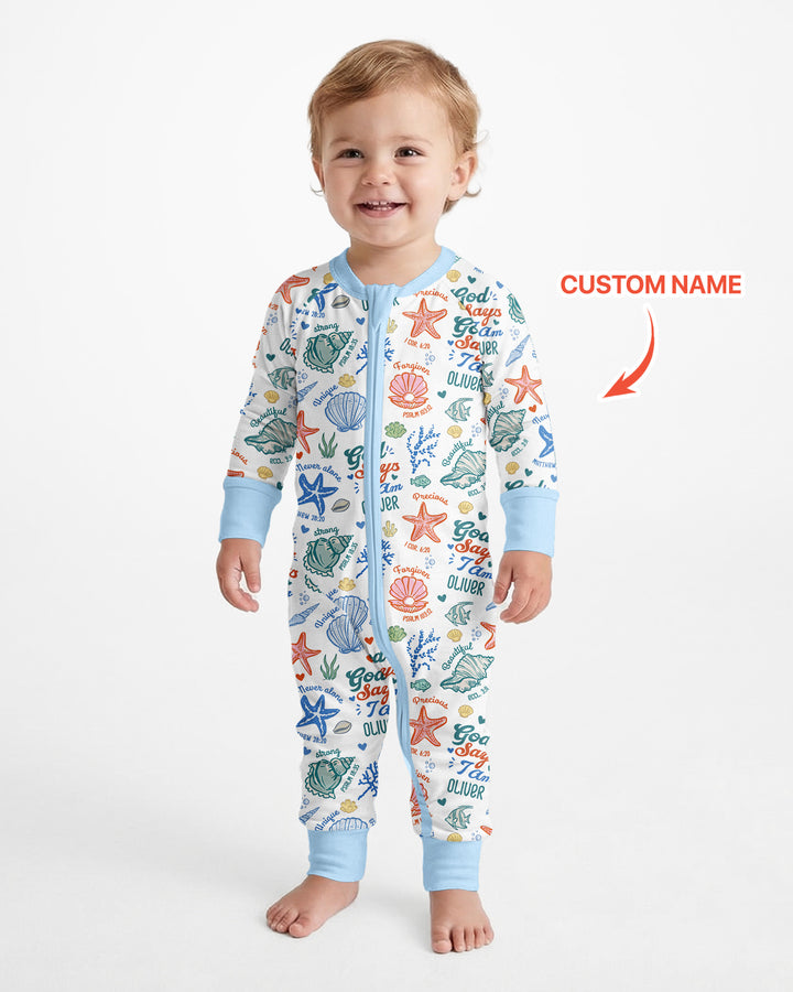 Coastal God Says I Am Custom Name Bamboo Convertible Zippy