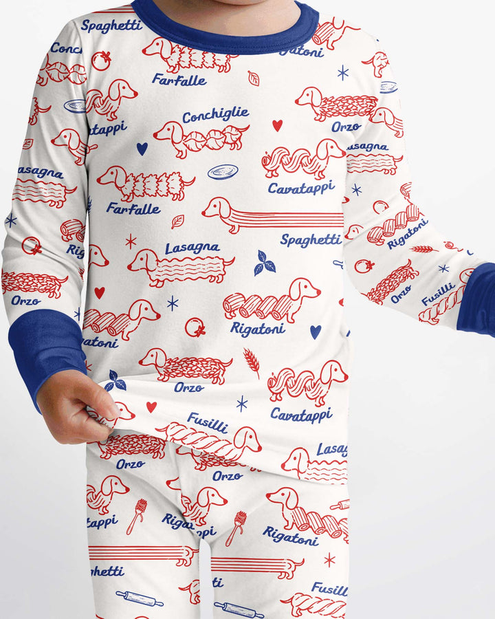 Pasta Pups Bamboo Two Piece Long Sleeve Pajama Set