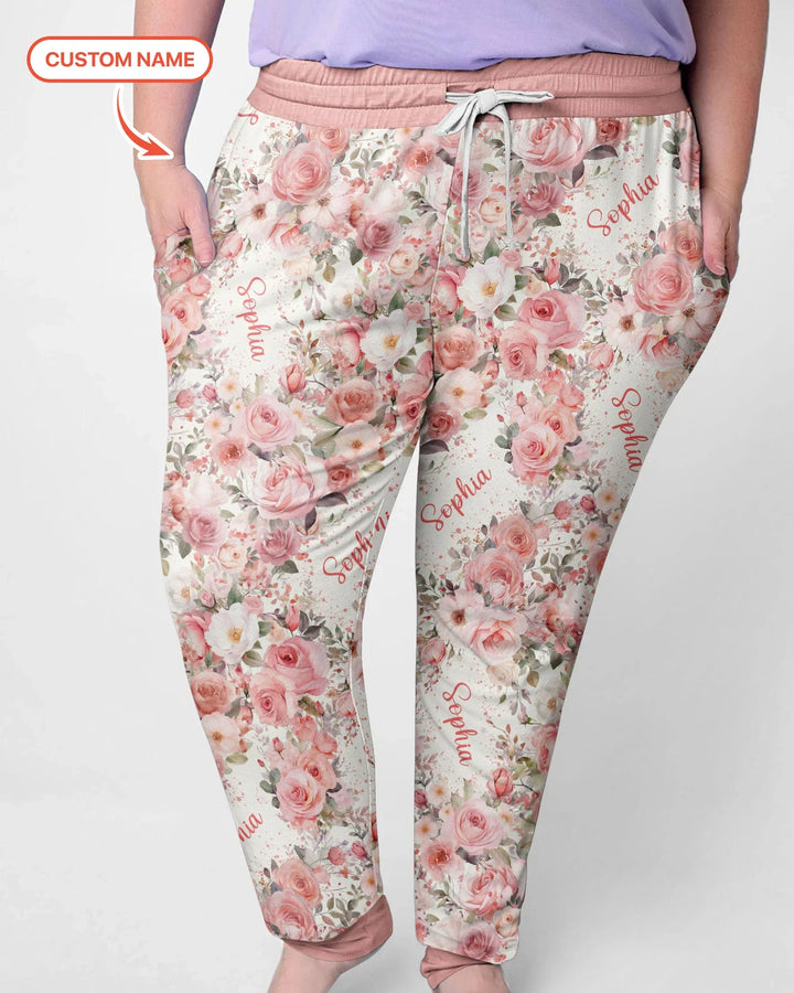 Custom Name Birth Month Flowers Bamboo Women Pajama Set