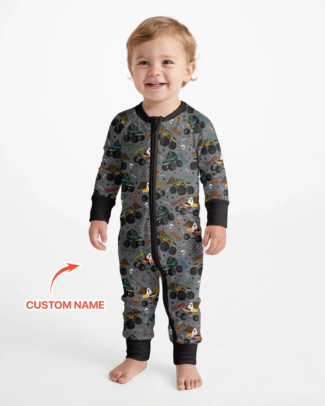 Custom Name Halloween Creepy Crusher Family Matching Bamboo Convertible Zippy