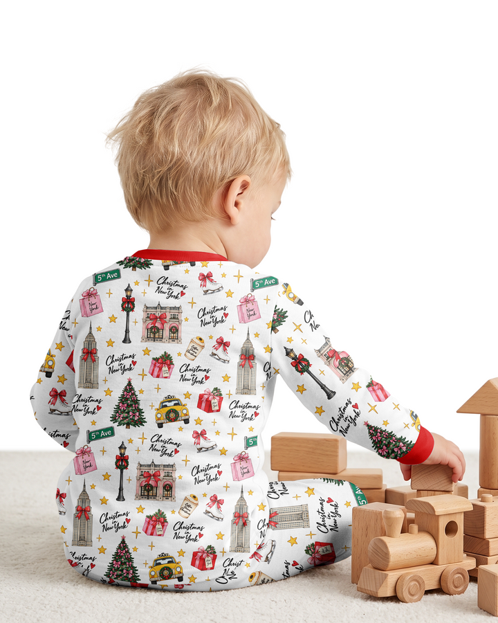 Christmas In NYC Bamboo Two Piece Long Sleeve Pajama Set