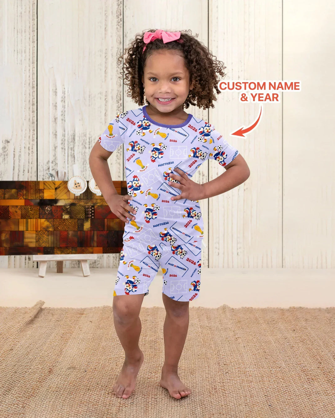 My First World Cup Bamboo Two Piece Short Sleeve Shorts Pajama Set