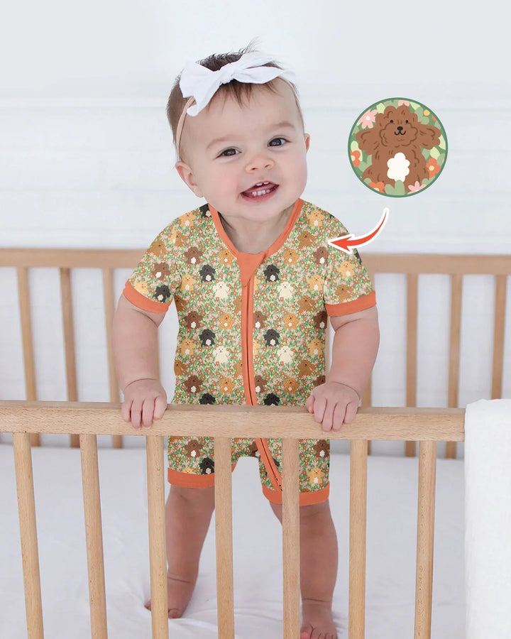 Puppy Garden Family Matching Bamboo Shorty Zippy