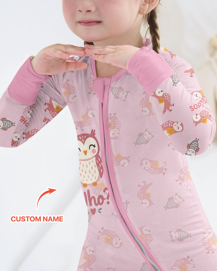 Custom Name Twin Owl Who's Who Bamboo Convertible Zippy