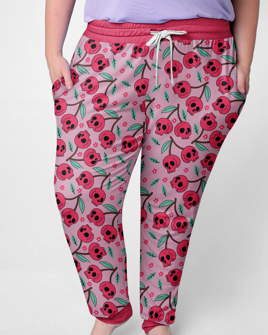 Halloween Cherry Skull Bamboo Women Pajama Set