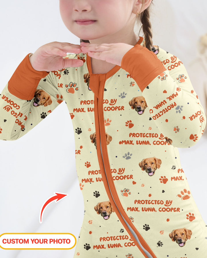 Custom Dog Photos "Protected By" Pawfect Pink Bamboo Convertible Zippy