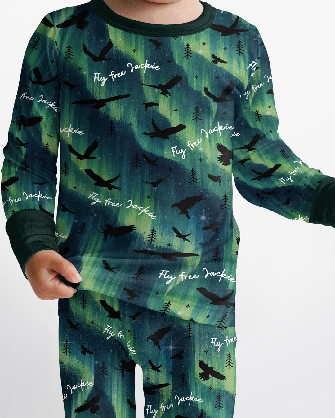 Fly Free Jackie Eagle Bamboo Two Piece Long Sleeve Pajama Set
