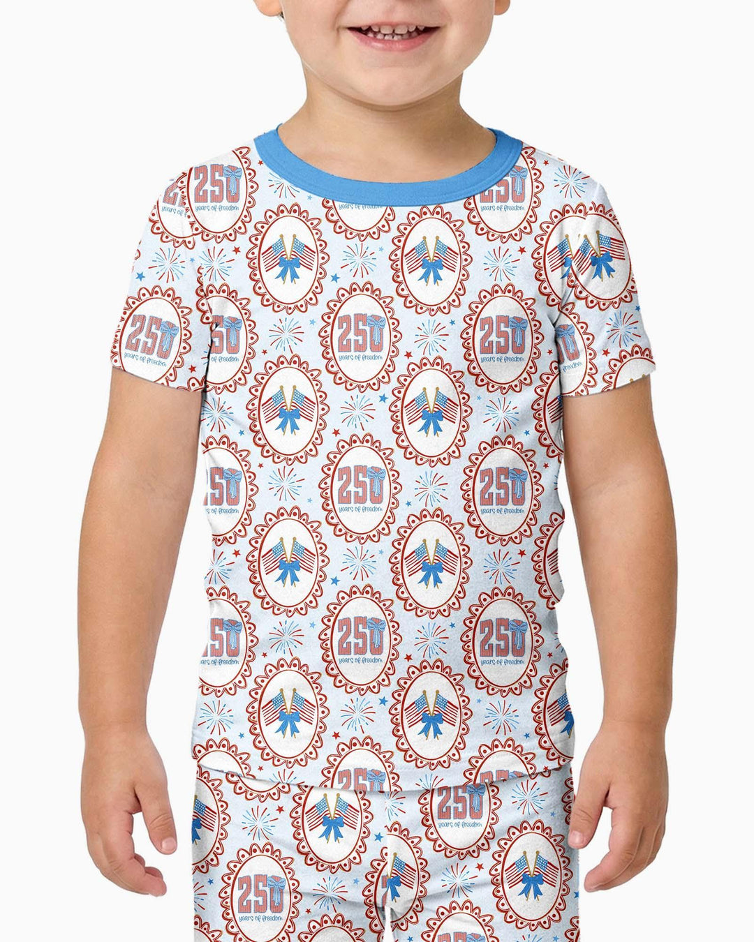 Patriotic Coquette Bamboo Two Piece Short Sleeve Pajama Set