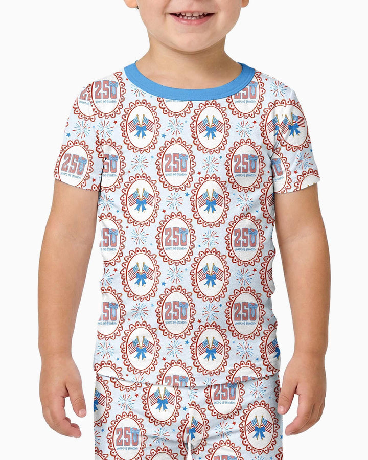 Patriotic Coquette Bamboo Two Piece Short Sleeve Pajama Set