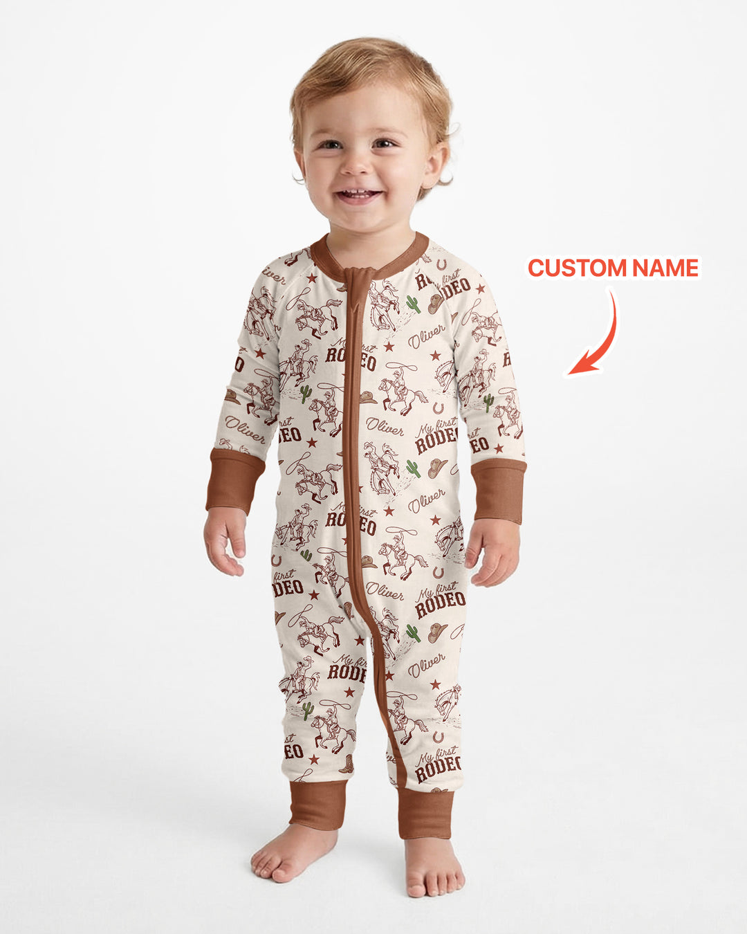 Custom Name First Rodeo Family Matching Bamboo Convertible Zippy
