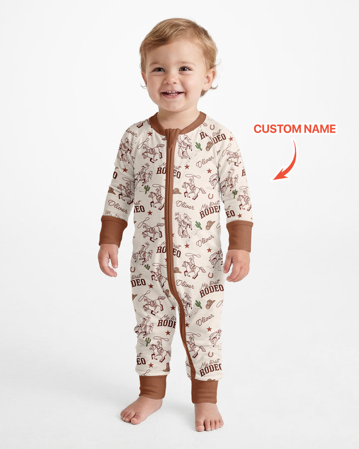 Custom Name First Rodeo Family Matching Bamboo Convertible Zippy