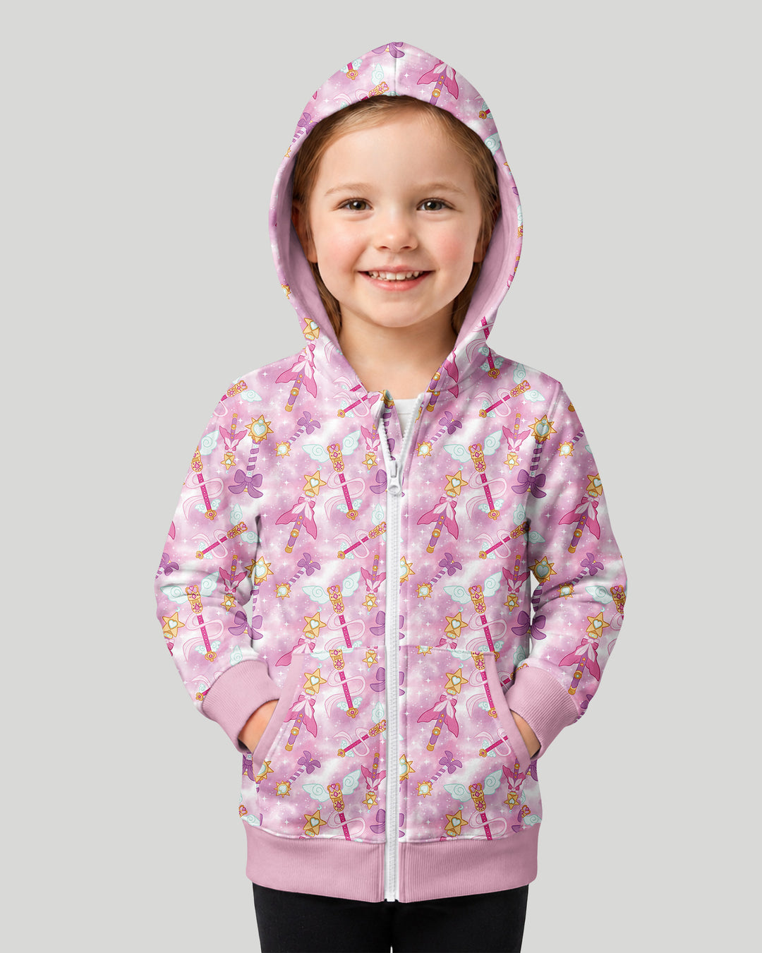 Kawaii Magical Girl Wand Bamboo Zip Hoodie